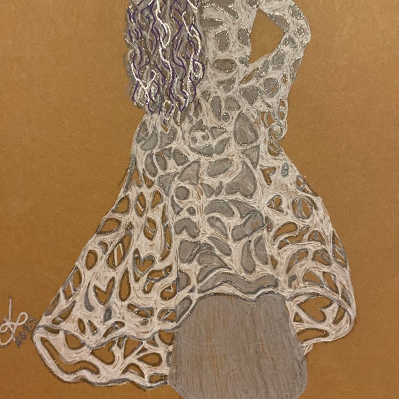 Unframed Original Art Drawing Illustration Fungi-rl Mushroom Gal - Picture 4 of 4